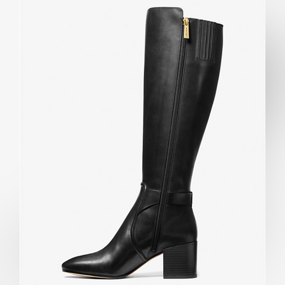 Michael Kors Carmen Leather Riding Boots/Black - Picture 3 of 14